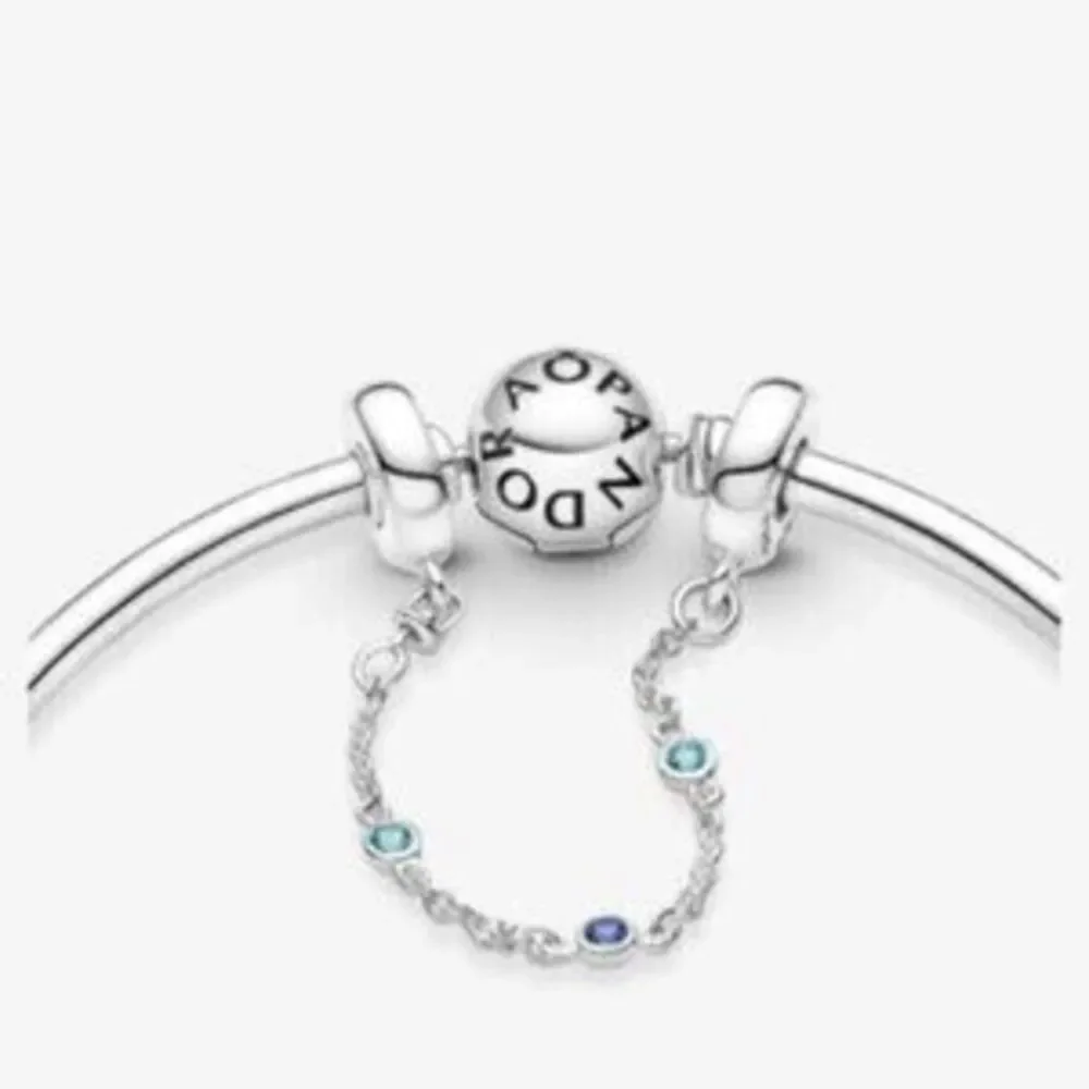 Pandora Triple Blue Stone Safety Chain